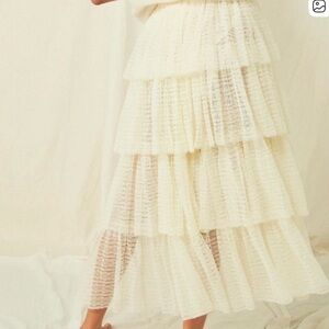 Free People lace tiered skirt
